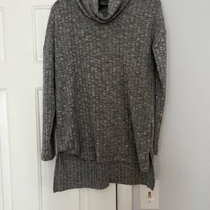 Abound Gray Marled Cowl Neck Tunic Sweater